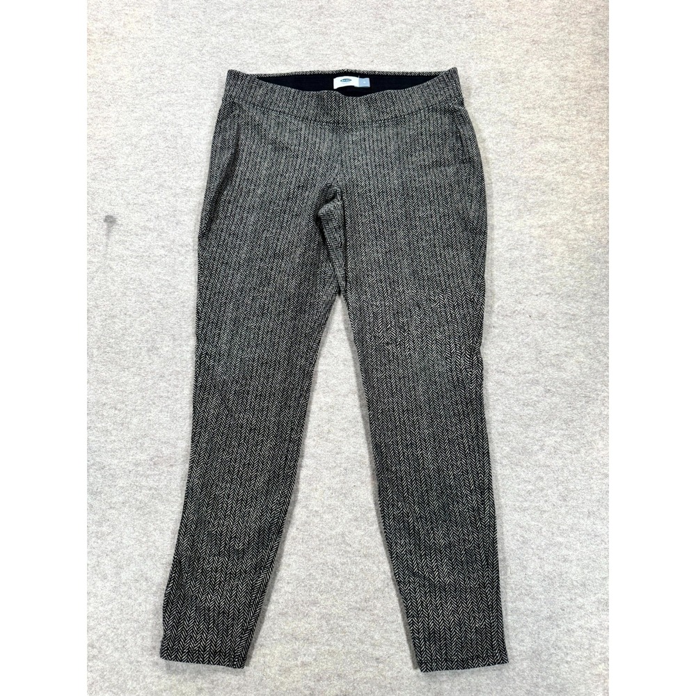 Old Navy Pull On Leggings Womens Medium Black Herringbone Gym Training Yoga